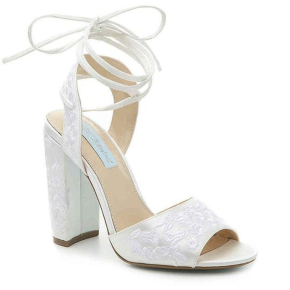 Betsey Johnson Shoes - Betsey Johnson Raine Ivory Satin Heel 8.5 NIB